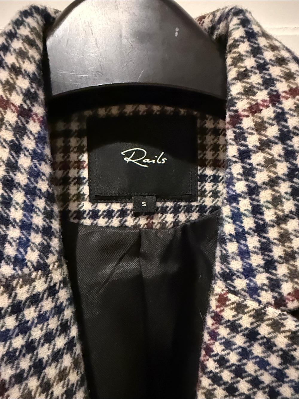 Rails Navy, White & Brown Houndstooth Double-Breasted Blazer - Picture 2 of 2